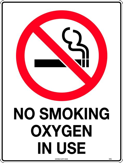 Oxygen In Use No Smoking Sign Printable